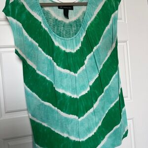 INC International Concepts Green and White Women's Top